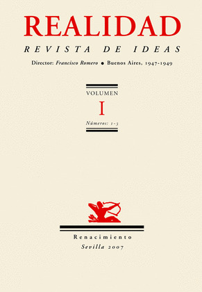 REALIDAD. REVISTA DE IDEAS (BUENOS AIRES, 1947-1949). PROLOGO DE LUIS GARCIA MON