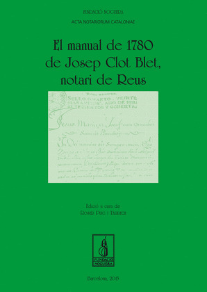 EL MANUAL DE 1780 DE JOSEP CLOT BLET
