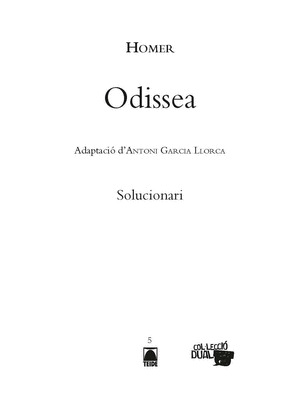 SOLUCIONARI. L'ODISSEA - COL·LECCIO DUAL