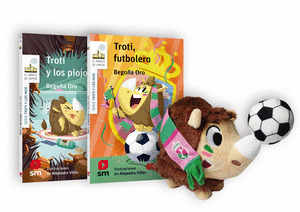 PACK BOLSA TROTI FUTBOLERO: 2 LIBROS + PELUCHE