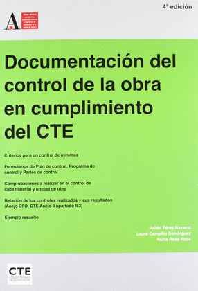 DOCUMENTACION DEL CONTROL DE LA OBRA EN CUMPLIMIENTO DEL CTE + CDROM