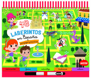 48 LABERINTOS EN ESPAÑA PARA JUGAR Y DIVERTIRSE (CON ROTULADOR BORRABLE)