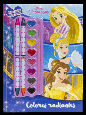 DISNEY PRINCESAS. COLORES RADIANTES. CON CERAS Y ACUARELA