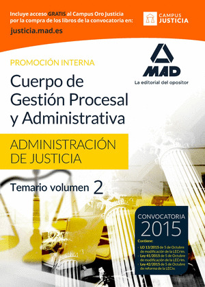 CUERPO DE GESTIÓN PROCESAL Y ADMINISTRATIVA DE LA ADMINISTRACIÓN DE JUSTICIA (PROMOCIÓN INTERNA)