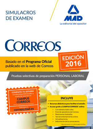 SIMULACROS DE EXAMEN. PERSONAL LABORAL DE CORREOS Y TELÉGRAFOS