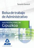 BOLSA DE TRABAJO DE ADMINISTRATIVO DE LA DIPUTACIÓN FORAL DE GIPUZKOA. TEMARIO G