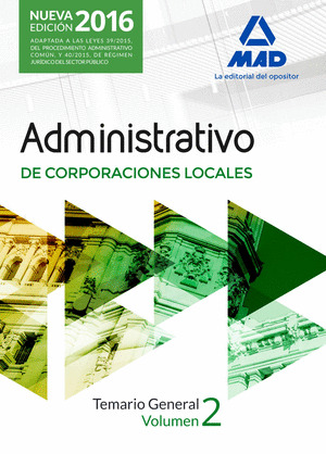 TEMARIO 2 ADMINISTRATIVO DE CORPORACIONES LOCALES 2016