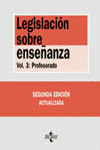 LEGISLACION SOBRE LA ENSEÑANZA VOL.3 PROFESORADO