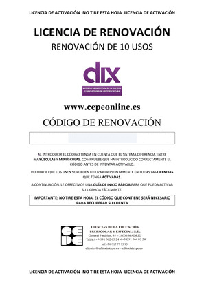 DIX 0, 1 Y 2. RENOVACION DE 10 USOS
