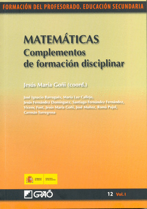 MATEMÁTICAS. COMPLEMENTOS DE FORMACIÓN DISCIPLINAR