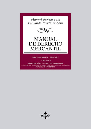 MANUAL DE DERECHO MERCANTIL, VOLUMEN I