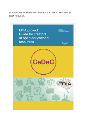 EDIA PROJECT. GUIDE FOR CREATORS OF OPEN EDUCATIONAL RESOURCES