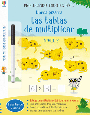 LIBROS PIZARRA TABLAS DE MULTIPLICAR. NIVEL 2