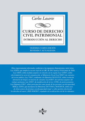 CURSO DE DERECHO CIVIL PATRIMONIAL. INTRODUCCIÓN AL DERECHO (24ª EDICIÓN REVISADA Y ACTUALIZADA, 2018)