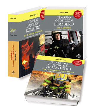 PACK TEMARIO OPOSICION BOMBERO (3 VOLÚMENES)(TEMARIO CON CUESTIONARIOS Y SOLUCIONES)