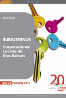 SUBALTERNOS CORPORACIONES LOCALES DE ILLES BALEARS. TEMARIO