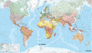 MAPA MICHELÍN EN TUBO EL MUNDO (PEQUEÑO FORMATO: 50 CM X 80 CM)