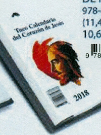 CALENDARIO 2018 TACO PARED. TACO CALENDARIO DEL CORAZÓN DE JESÚS