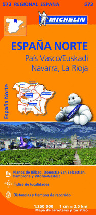 MAPA REGIONAL ESPAÑA NORTE: PAIS VASCO/EUSKADI, NAVARRA, LA RIOJA