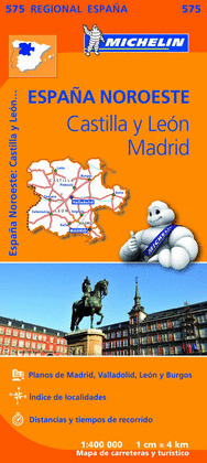 MAPA REGIONAL MICHELIN ESPAÑA NOROESTE: CASTILLA Y LEON. MADRID