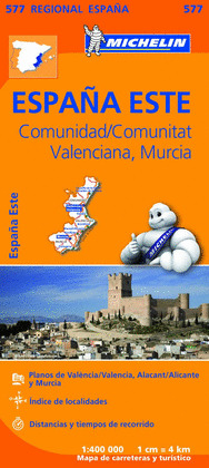 MAPA MICHELIN REGIONAL ESPAÑA ESTE: COMUNIDAD VALENCIANA/COMUNITAT VALENCIANA, MURCIA