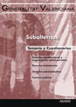 SUBALTERNOS GENERALITAT VALENCIANA TEMARIO Y CUESTIONARIOS