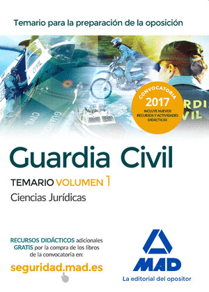 GUARDIA CIVIL TEMARIO PARA LA PREPARACION DE OPOSICION. CIENCIAS JURIDICAS VOLUM
