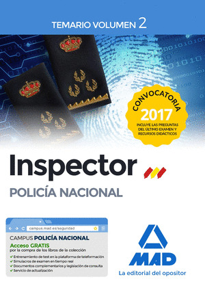 INSPECTOR DE POLICIA NACIONAL. TEMARIO VOLUMEN 2