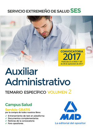 AUXILIAR ADMINISTRATIVO DEL SERVICIO EXTREMEÑO DE SALUD (SES)