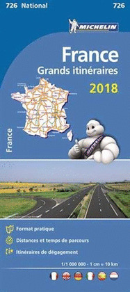 MAPA NATIONAL FRANCIA GRANDES ITINERARIOS
