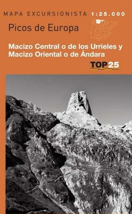 MAPA TOP 25 PICOS DE EUROPA. MACIZO CENTRAL O DE LOS URRIELES