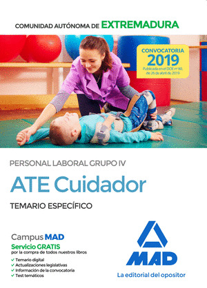 ATE CUIDADOR DE LA ADMINISTRACIÓN DE LA COMUNIDAD AUTÓNOMA DE EXTREMADURA. PERSO