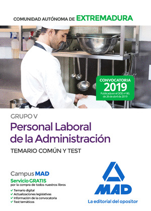 GRUPO V PERSONAL LABORAL DE LA ADMINISTRACIÓN DE LA COMUNIDAD AUTÓNOMA DE EXTREM