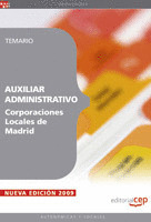 AUXILIAR ADMINISTRATIVO CORPORACIONES LOCALES DE MADRID. TEMARIO