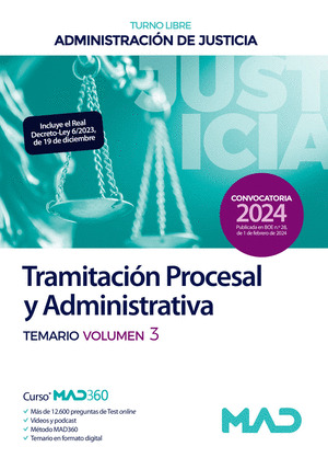 TEMARIO VOLUMEN 3 TRAMITACION PROCESAL Y ADMINISTRATIVA