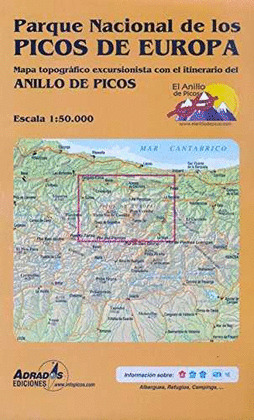 PARQUE NACIONAL DE LOS PICOS DE EUROPA. MAPA TOPOGRAFICO EXCURSIONISTA