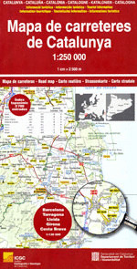 MAPA DE CARRETERES DE CATALUNYA 1:250 000. BARCELONA, TARRAGONA, LLEIDA, GIRONA,