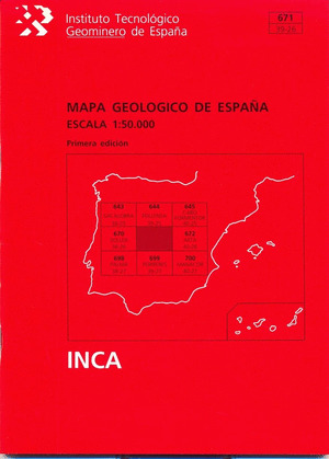 MAPA GEOLOGICO DE ESPAÑA, ESCALA 1:50.000, INCA
