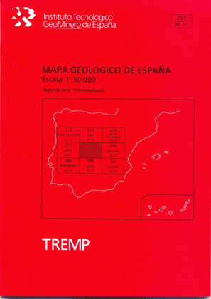 MAPA GEOLOGICO DE ESPAÑA, ESCALA 1:50.000, N. 252 TREMP