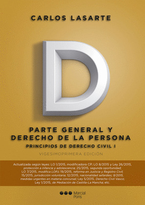 PRINCIPIOS DE DERECHO CIVIL I (21ª EDICIÓN, 2015)