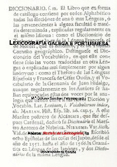 LEXICOGRAFÍA GALEGA E PORTUGUESA