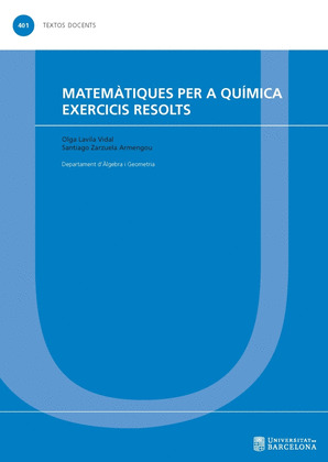 MATEMÀTIQUES PER A QUÍMICA. EXERCICIS RESOLTS