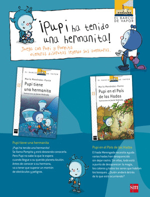 PACK PUPI POMPITA (MUÑECO + 2 LIBROS PUPI: PUPI EN EL PAÍS DE LAS HADAS Y PUPI TIENE UNA HERMANITA)