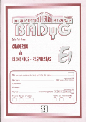 BADYG E-1. CUADERNO DE APLICACION-RESPUESTAS