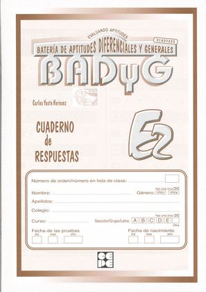 BADYG E-2. CUADERNO DE RESPUESTAS