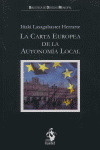CARTA EUROPEA DE LA AUTONOMIA LOCAL, LA