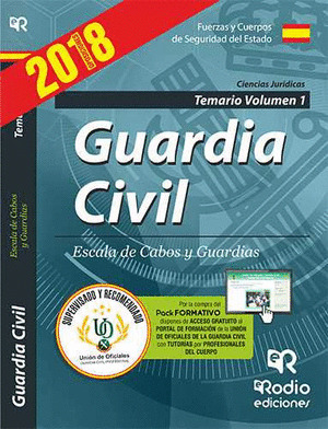GUARDIA CIVIL. ESCALA DE CABOS Y GUARDIAS. TEMARIO VOLUMEN 1. EDICION 2017