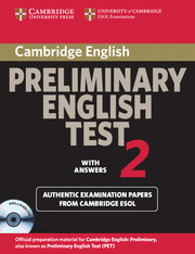 CAMBRIDGE PRELIMINARY ENGLISH TEST 2 SELF-STUDY PACK 2ND EDITION