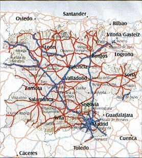 MAPA CASTILLA LEON/MADRID
