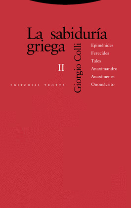SABIDURÍA GRIEGA II, LA